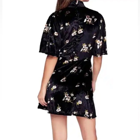 Free People  My Baby Floral Navy Velvet Minidress - Picture 3 of 10